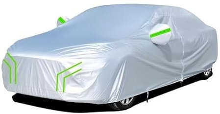 Maßgeschneiderte Outdoor-Abdeckplane kompatibel mit Tesla Model S Plaid Plus 2021,Oxford-Material, robuste und langlebige, allwetterschützende Autoabdeckung(Silver Green)
