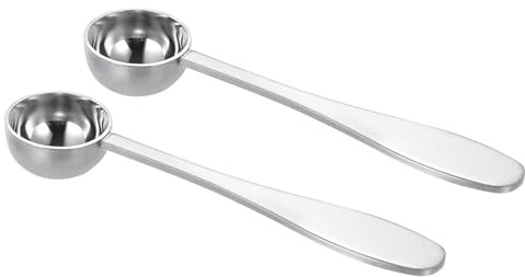 sourcing map 2 Pcs 5 ml Teaspoon Scoop, Stainless Steel Measuring Spoon for Loose Leaf Tea, Silver