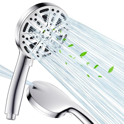 Shower Head, Newrdsss High Pressure Shower Heads with 10 Spray Modes Adjustable Universal Bathroom Water Saving Shower Heads, Large Powerful Flow Rain Handheld Showerhead for Low Water Pressure