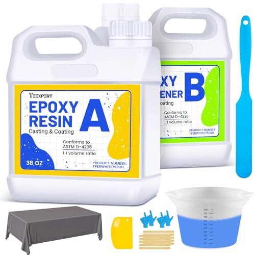 Teexpert Epoxidharz Set 2,2L, Epoxidharz mit Harz Werkzeuge, Kristallklar Expoditharz mit Härter, Hochglanz Epoxy Resin Gießharz 1:1 Blasenfrei zum Schmuckherstellung, Harz Formen
