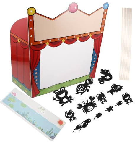 HEMOTON Handgemachtes Shadow Puppet Activity Kit Mit Schattenpuppen-bühne Und Beweglichen Handpuppen Kreatives DIY Wissenschaftsprojekt Für Junge Mädchen Schattentheater Für Jungen Und Mäd