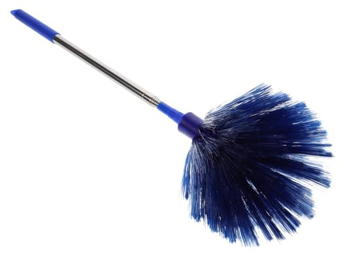 AUTSUPPL Brosse Nettoyage Araignée Portable en Plastique Bleu Manche Long pour Coins Difficiles à Atteindre et Ventilateurs de Plafond sans Rayures