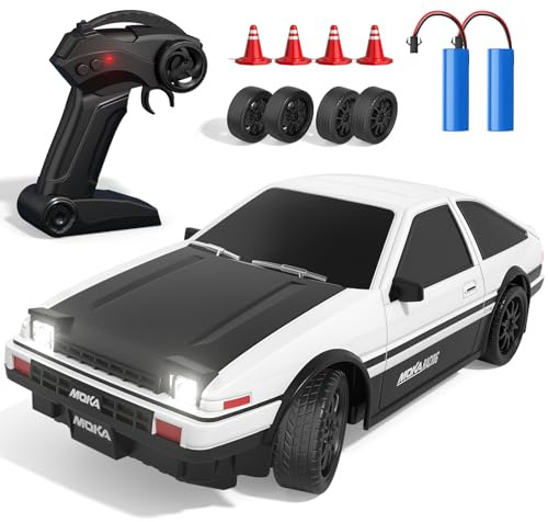 RC Drift Car, 1:24 Mini 4WD 2.4GHz Remote Control Drift Cars with Semi Proportional Throttle and LED Light, 25KM/H RC Racing Car, Remote Control Cars Toys Gifts for 6 7 8 9 10 11 12+ Year Old Boy