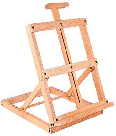 WDWDW Caballete de exhibición Caballete de Dibujo Caballete de Mesa Plegable Ángulo Ajustable Marco de Madera para Pintura al óleo Marco de exhibición de Madera de Haya roja
