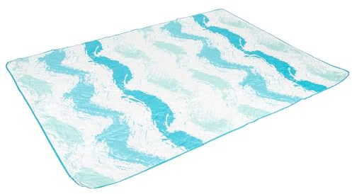 AKTIVE 62412 Strandmatte, gepolstert, 200 x 150 cm, wasserdicht, faltbar und leicht, für Camping, Picknick und Outdoor, Blau