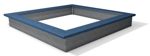 hanit® Sandkasten Sahara | 300cm x 300 cm | Grau-Blau | aus Recycling-Kunststoff | wetterfest