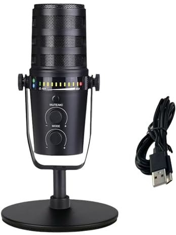 RETUOLWAG Micrófono dinámico USB para podcasting y transmisión de juegos con tecnología de cancelación de ruido, micrófono cardioide