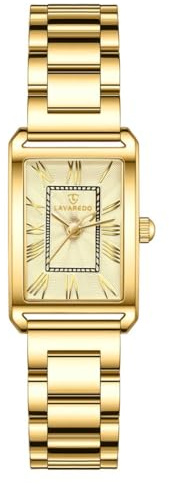Timever Damen Armbanduhr Quarzuhr Analog, mit Edelstahl- oder Lederarmband, 3 Zeiger, 32 mm Gehäusegröße, 3 ATM Wasserdicht,Römische Zahlen