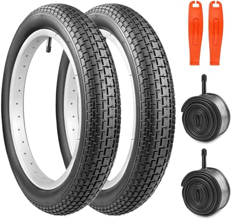 MEGHNA 2 Set Fahrradreifen-14x2.35 Zoll Fahrradreifen & Schlauch &Reifenheber Premium Alltag & MTB Reifen für 14Zoll Balance-Bike, BMX, Mountainbike, Cruiser