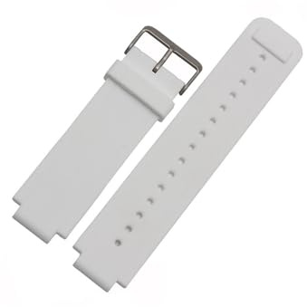 Silikon Armband Passform For Garmin Vivoactive Ersätt Gummi Klockband Port Armband Klocktillbehör Vattentät 24 * 16mm(White silver buckle)