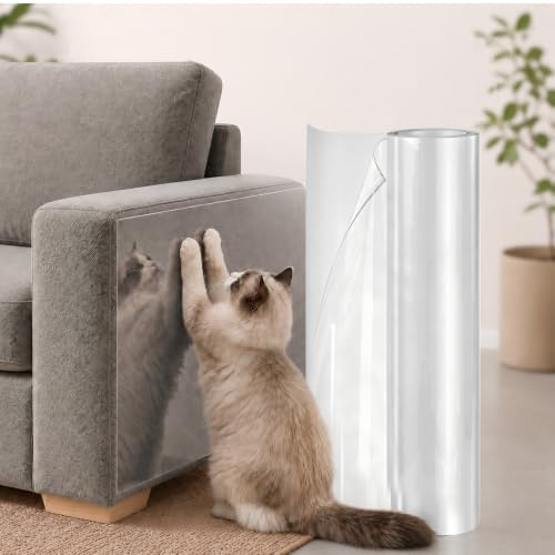 NETFLO Protector de pared para sofá y gato, con las dimensiones 31,5 cm x 4 m, lámina autoadhesiva antiarañazos, para gatos, adecuada para muebles, puertas, paredes, mesas y sofás