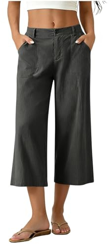 Pantalones de pierna ancha para mujer, con pierna ancha y ajuste relajado, para uso casual, opción de clima cálido, pantalones casuales para uso diario para viajes, fin de semana y armarios de