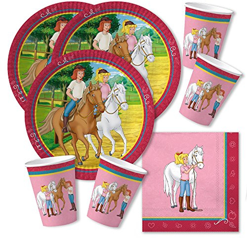 DH-Konzept 52-teiliges Party-Set - Bibi und Tina - Teller Becher Servietten für 16 Kinder