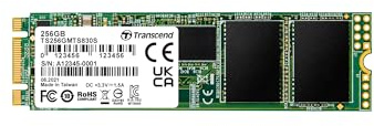 Transcend 256GB MTS830S M.2 2280 SATA III 6 Gb/s Disco de Estado Sólido Interno 3D TLC NAND con Caché DRAM TS256GMTS830S