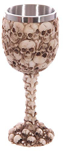 Taisuko Retro Personalized Viking Style Stainless Steel Skull Wine Cocktail Beer Cup Goblet for Birthday Gifts Halloween Party Decorations 200ml