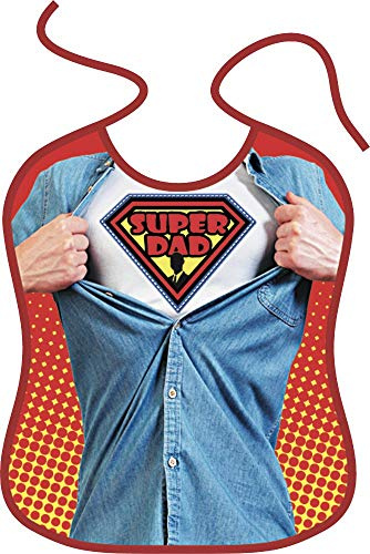 ITATI-Textilien Großes Lätzchen mit WHOW Effekt = Super Dad = Lustiges Geschenk für Daddy Lätzchen Latz für Erwachsene (BG-44993) auch als Mitbringsel oder Männergeschenk geeignet