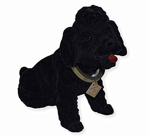 RAKSO Wackel Figur Hund Pudel schwarz Wackelfigur H 20,5 cm groß Dekofigur mit Wackelkopf