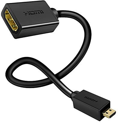 Techrum Micro HDMI Adapter Adapterkabel Micro HDMI auf HDMI Kabel Verlängerungskabel Vergoldete 4k 3D 20cm für Gopro, Tablet, Kamera, Laptop