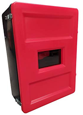 CAJÓN DE EXTINTOR DOBLE PARA 2 EXTINTORES 6/9 KG CON VENTANA, ARMARIO COFRE EXTINTOR DOBLE, PARA CAMIÓN, REMOLQUE, SEMIRREMOLQUE, FURGÓN, PLATAFORMA