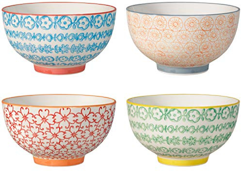 Bloomingville Cereal Bowls Carla, Set of 4 Styles, 15.75 fl oz