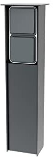 Jehoka Colonne B 4.2 Prise extérieure en acier inoxydable avec revêtement en poudre avec 1 bouton et 1 prise de courant (anthracite)