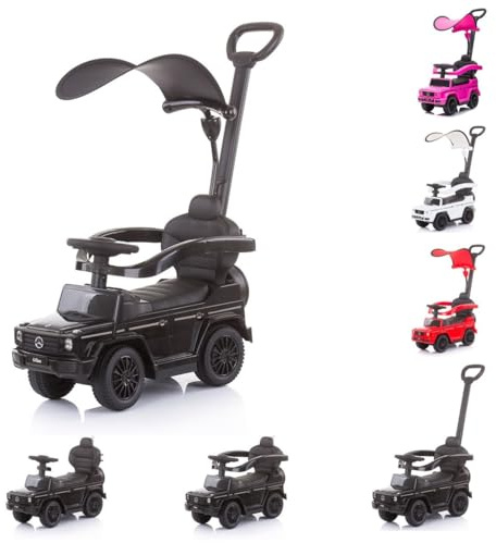 Chipolino Rutscher Mercedes Benz G350d 2 in 1 Schubstange Dach, Trittstufe schwarz