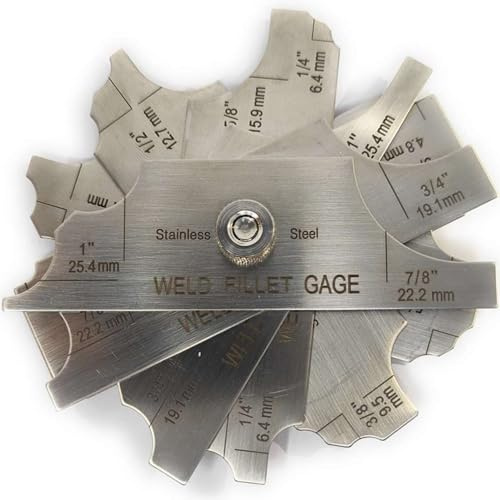 ELCAN Calibro per saldatura tipo Gauge, calibro per la misurazione e l'ispezione di saldature di testa e d'angolo e preparazioni angolari, in acciaio inossidabile con incisione laser
