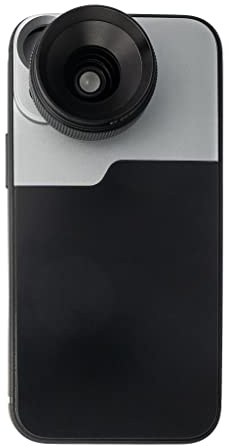 SYSTEM-S Objectif Macro 1,1 x à 2,8 x 24 mm avec étui Noir pour iPhone 13 Mini