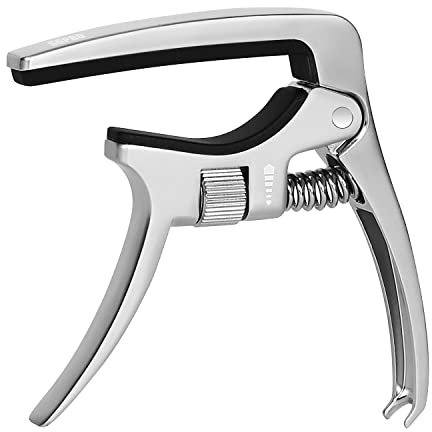 SGPRO Kapodaster für akustische und elektrische Gitarren mit verstellbarer Feder und Triggerspannung, handlichem Saitenstift-Abzieher und modischem Design aus harter Zinklegierung