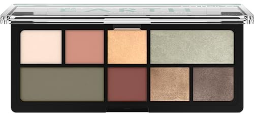 Catrice The Cozy Earth Eyeshadow Paleta de sombras de ojos, multicolor, 8 colores, larga duración, resultado de expresión, altamente pigmentado, vegano, sin micropartículas de plástico, sin perfume,