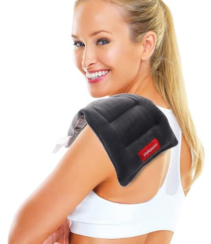 Comfheat Microwavable feuchten Heizkissen 28 x 15CM Lavendel Wärmepackung für Schmerzlinderung Hals Schulter Knie Gelenk Muskel heiß warm Kompresse Mikrowelle Wärmekissen Leinsamen natürliche Therapie