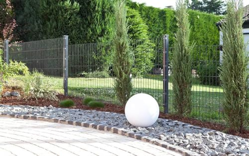 Doppelstabmattenzaun Set Anthrazit | 868 | Mit Flachleiste | Gartenzaun | Stabmattenzaun | 17.5-123 cm