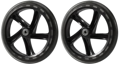LEWITORS 2 StüCk Inline-Skate Rollen 200mm mit ABEC-7 Kugellagern PU Hochleistungs-Rollen RollerzubehöR, für Erwachsene und Jugendliche Transparent-Schwarz 30mm Radstärke Skatezubehör