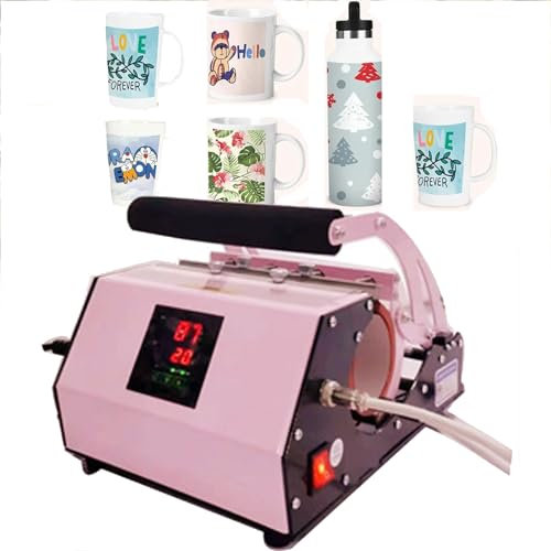 Tasse Thermo-Transferpresse, Sublimationsdruckmaschine, Becher Tasse Thermopresse, Kaffeebecher, Latte Tasse, Durum Tasse, Bierbecher, Pink