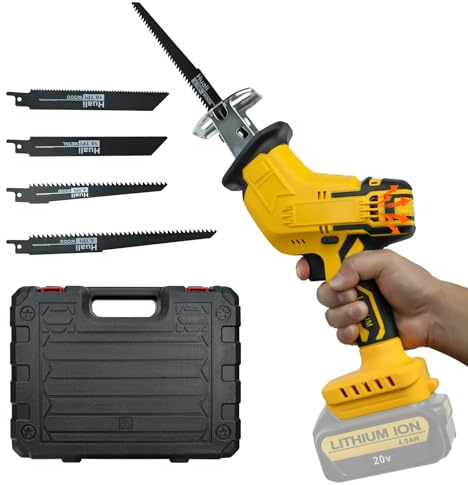 Cordless Reciprocating Saw for DeWalt 20V Battery, Sawzall Tool-Free Blade Change with 4 Saw Blade,0-3000 SPM Variable Speed for Wood/Metal/PVC Cutting, Tool Only, No Battery