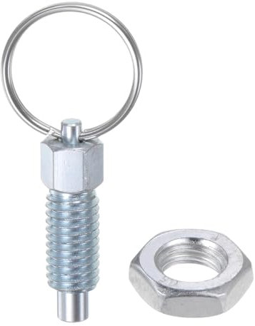 QUARKZMAN Piston à Ressort Anneau Traction M10 * 1,5 Taille Filetage 0,79Longueur Diamètre de Broche 6 mm Tête Plate Acier Carbone Index Rétractable Non Verrouillable Équipement Industriel