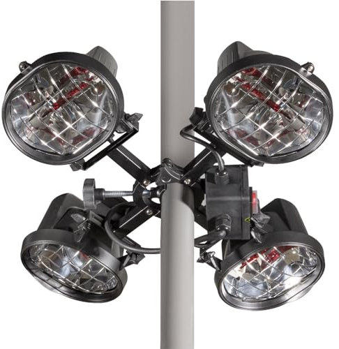 Parasol chauffant infrarouge d'extérieur 1800 W - Pour tonnelle, table à manger, terrasse, chauffage de 5 m