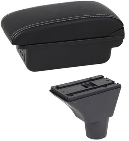 WEINUANXIN para Seat para Ibiza 6j para Ibiza 6L Caja Reposabrazos Contenido Tienda Central con Portavasos Caja Almacenamiento Consola Central USB (Color : C1 White Line)
