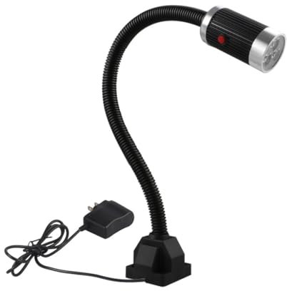 SHUQICAINA LED machine tool lamp, 9W 220V, industrial lighting lamp, screw fixed seat, with switch light for milling machines, drilling machines, lathes, grinding machines, workbenches, etc