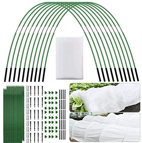 tunnel per la crescita delle piante – tunnel di copertura della serie, tunnel per serra | tunnel per serra con porta con chiusura lampo, capannone per la crescita del campo da giardino, telaio in