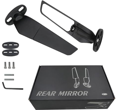 YWNYT Motorbike Side Mirrors, HD Rotatable Wing Mirrors, Flat Motorcycle Mirrors for Kawasaki Ninja 300/400/650/ZX6R/ZX10R, Aerodynamic Design, High Definition Viewing