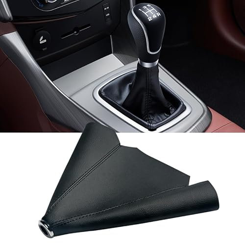 Flaconi Soufflet Levier de Vitesse pour Voiture,Soufflet Levier de Vitesse,Housse de Vitesse accessoire spécifique En Cuir PU pour Voiture,de Voitures à Transmission Manuelle et Automatique(Noir)