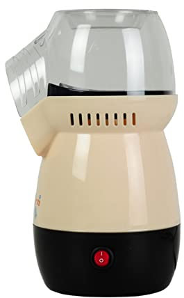 Machine à pop-corn, machine à pop-corn à air chaud, machine à pop-corn électrique, 1200 W sans huile nécessaire, machine à pop-corn avec tasse à mesurer et couvercle supérieur, pop-corn dél,Beige