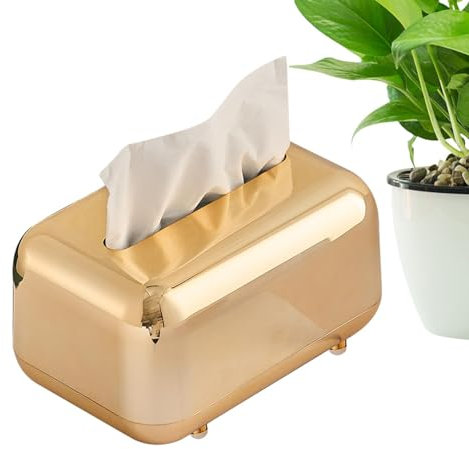 Fukamou Goldfarbene Taschentuchbox-Abdeckung, Kosmetiktuchbox-Abdeckung