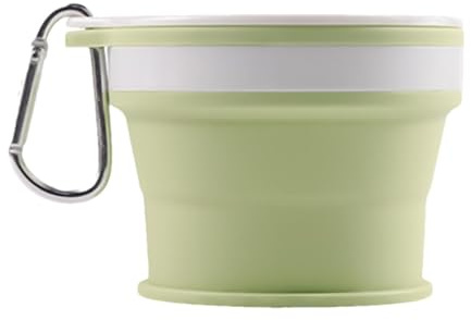 Sionhiuo Vasos plegables para viajar, taza portátil reutilizable - Vaso plegable Taza de silicona plegable portátil - Vaso de camping a prueba de fugas, vaso extensible con mosquetón