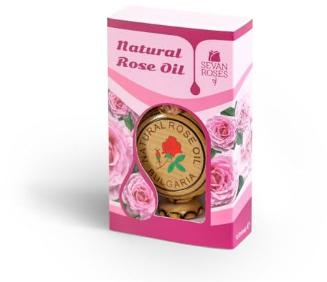 Natürliches Rosenöl 0,5 ml | Premium Elixier aus Bulgarien | 100% Reines Rosenöl für Schönheit & Wellness | Luxuriöser Duft & Pflege