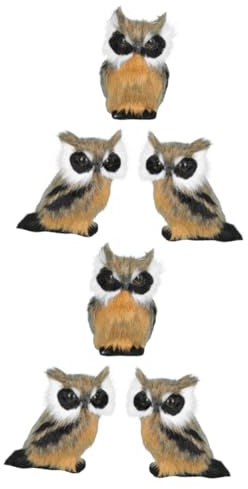 POPETPOP 2 Sätze Simulation Eule Weihnachten Deko Weihnachtsdeko Beleuchtet Innen Weinachts Deko Geschnk Ideen Die Eulen Statisches Vogeldekor Desktop-Vogel- Plastik Coffee 3 Stück * 2