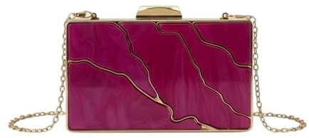 MODELISA - Bolso Clutch Cartera De Mano Hombro Fiesta Boda Ceremonia Mujer (Buganvilla)