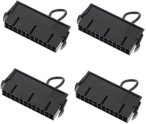 ATX Netzteilstarter 4 Stück aus Abs für 20 und 24-pin Anschlüsse | Ersatz Jumperbrücke, Schwarz, für Netzteil und Motherboard, Geeignet für Testlichter und Laufwerke