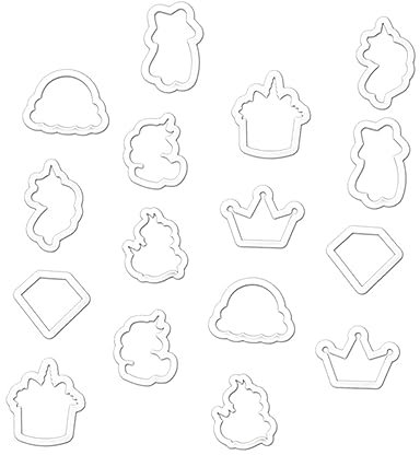 DECHOUS 16pcs Fantasy Horse Cookie Model Baking Molds Plastic Biscuit Cutters Lovely Cookie Cutters for Baking and Cake Decoration
